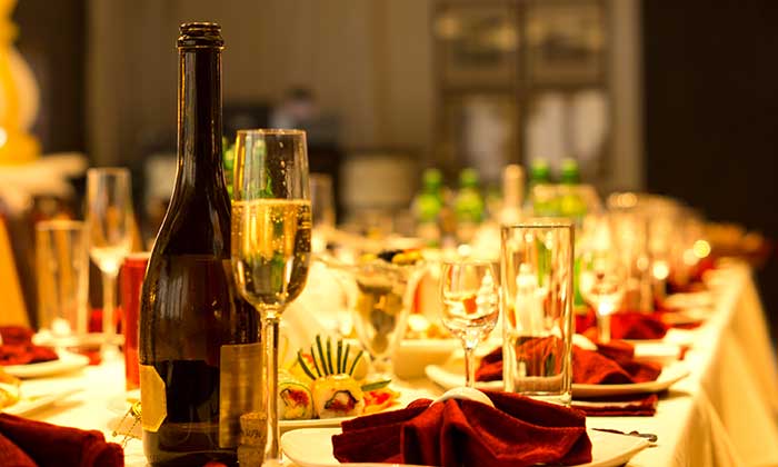 Banquet Table with Champagne
