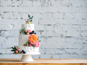 floral wedding cake